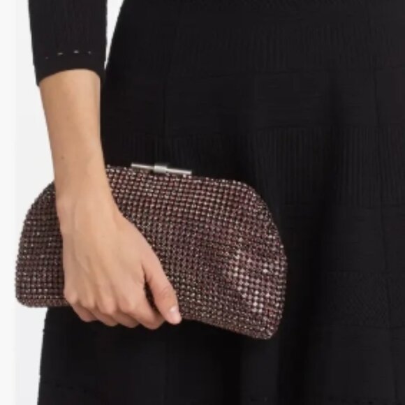 Reiss Adaline Crystal Embellished Clutch in Bronze Orange (NWT) - Picture 11 of 12